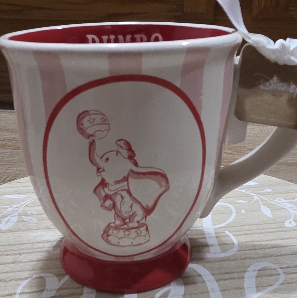 Rae Dunn Disney Dumbo Pink and Red Mug